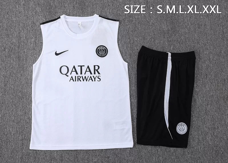 Completino Canottiera PSG 26/27 Uomo Bianco | Kit Allenamento