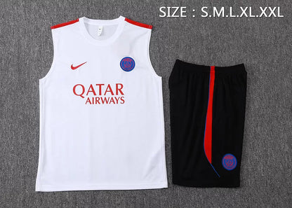 Completino Canottiera PSG 26/27 Uomo Bianco | Kit Allenamento