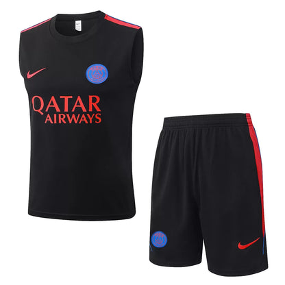 Completino Canottiera PSG 26/27 Uomo Nero | Kit Allenamento