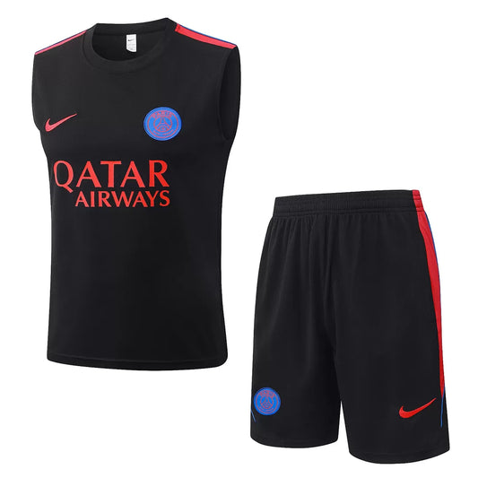 Completino Canottiera PSG 26/27 Uomo Nero | Kit Allenamento