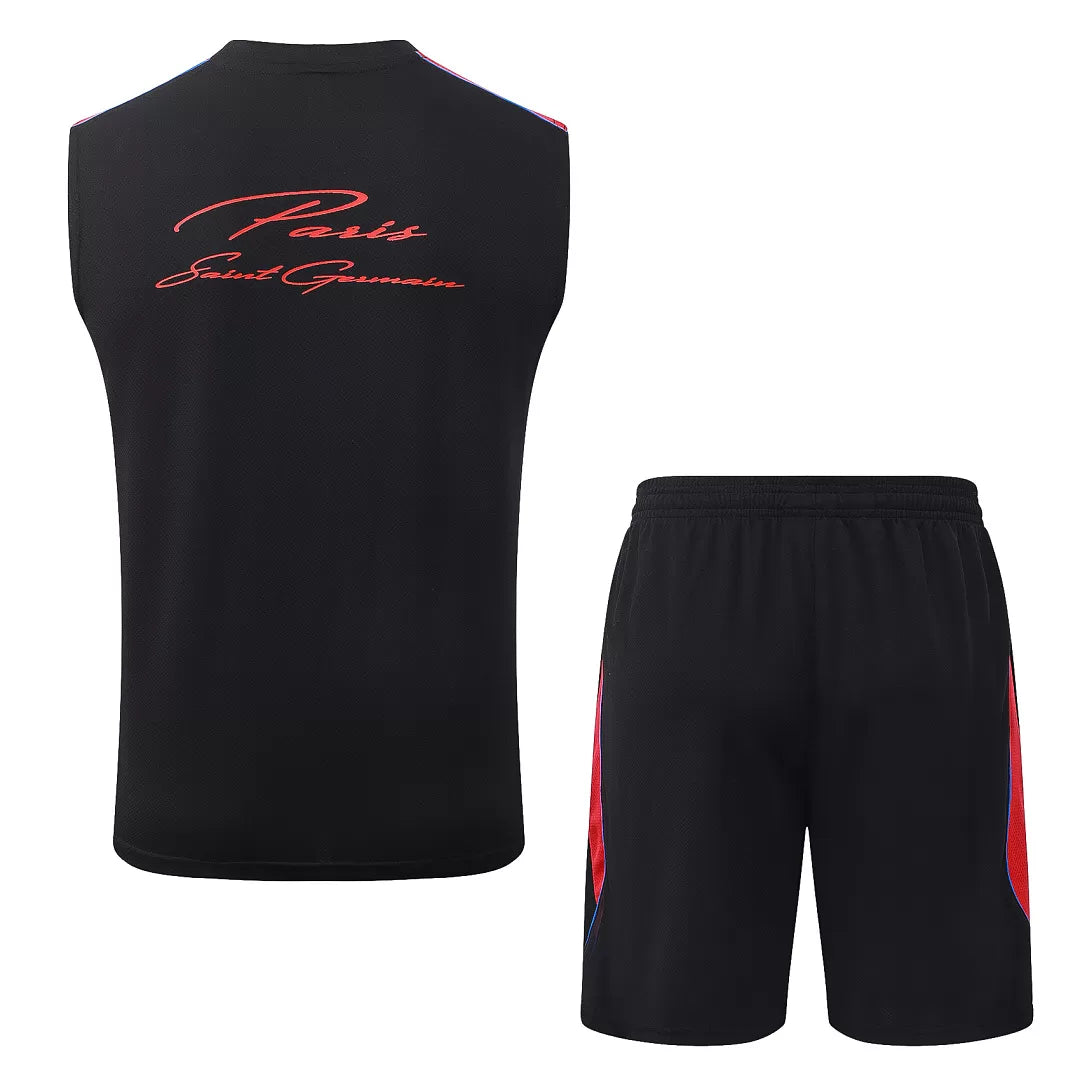 Completino Canottiera PSG 26/27 Uomo Nero | Kit Allenamento