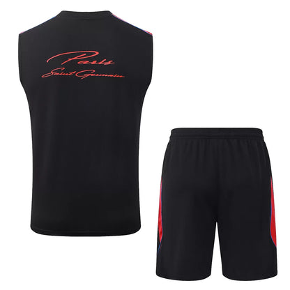 Completino Canottiera PSG 26/27 Uomo Nero | Kit Allenamento