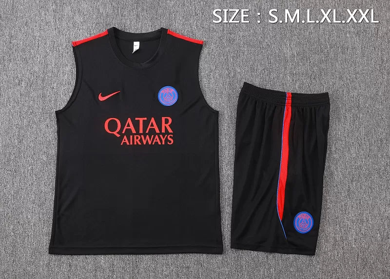 Completino Canottiera PSG 26/27 Uomo Nero | Kit Allenamento