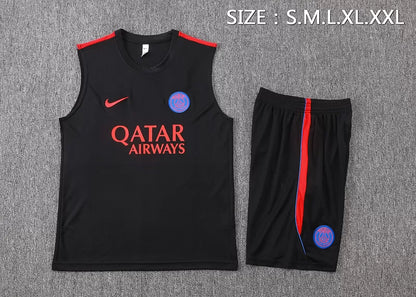 Completino Canottiera PSG 26/27 Uomo Nero | Kit Allenamento