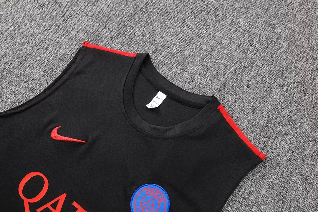 Completino Canottiera PSG 26/27 Uomo Nero | Kit Allenamento