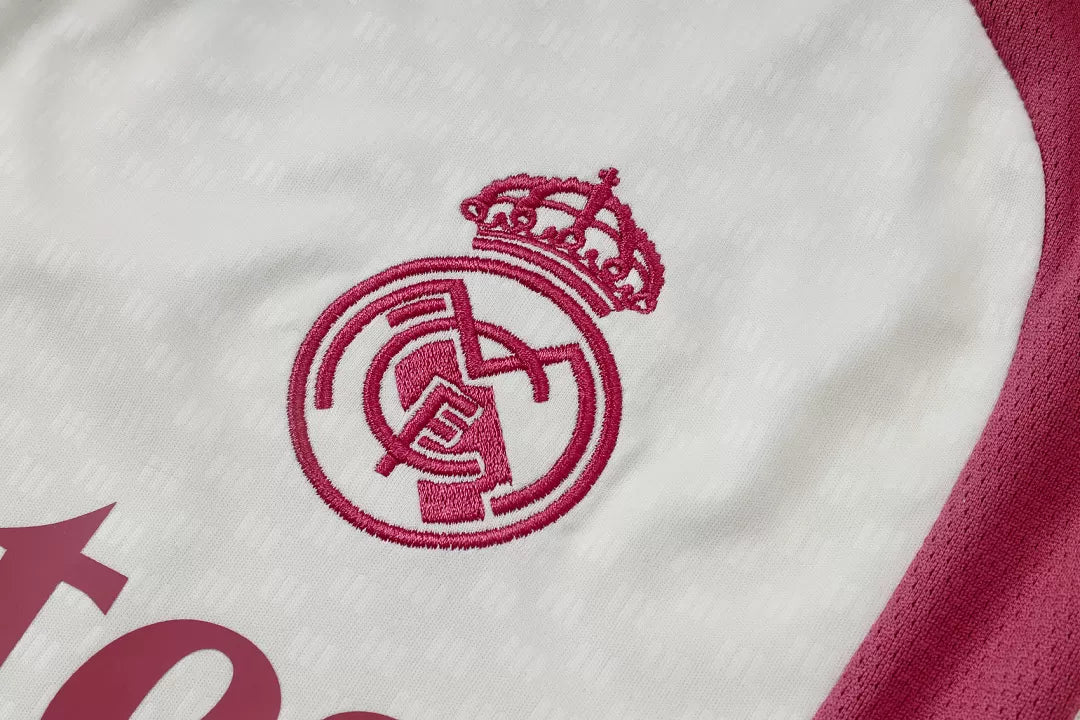 Completino Canottiera Real Madrid 26/27 Uomo Bianco e Rosa | Kit Allenamento - CalcioVivo
