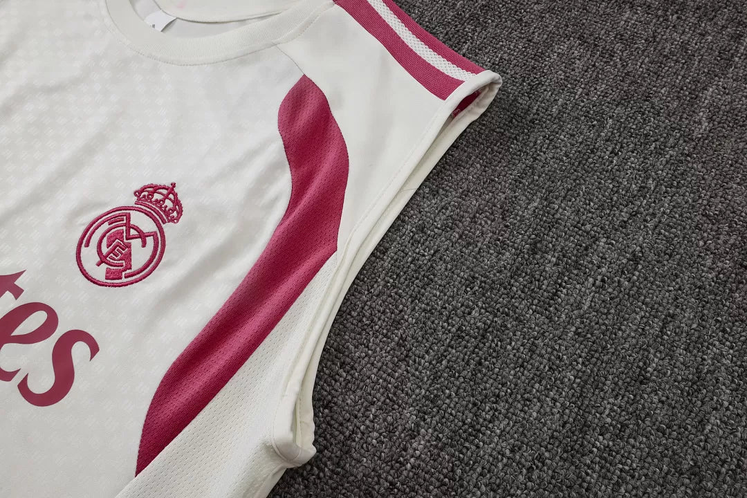 Completino Canottiera Real Madrid 26/27 Uomo Bianco e Rosa | Kit Allenamento - CalcioVivo
