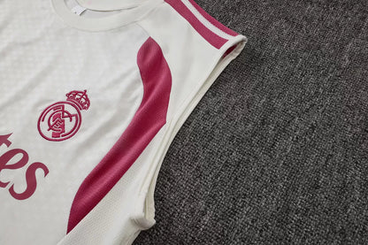 Completino Canottiera Real Madrid 26/27 Uomo Bianco e Rosa | Kit Allenamento - CalcioVivo
