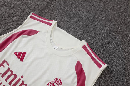 Completino Canottiera Real Madrid 26/27 Uomo Bianco e Rosa | Kit Allenamento - CalcioVivo