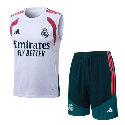 Completino Canottiera Real Madrid 26/27 Uomo Bianco | Kit Allenamento