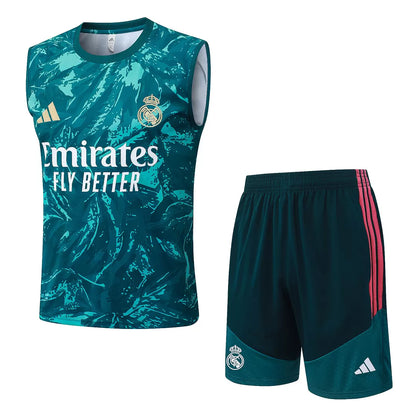 Completino Canottiera Real Madrid 26/27 Uomo Verde Acqua | Kit Allenamento