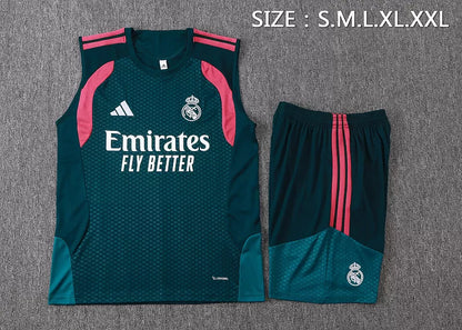 Completino Canottiera Real Madrid 26/27 Uomo Verde Petrolio | Kit Allenamento