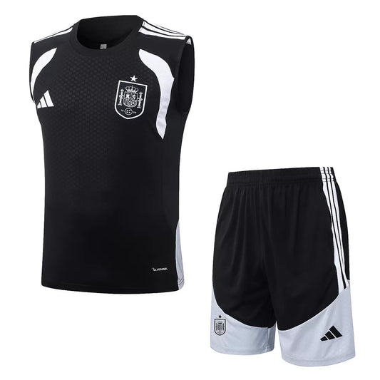 Completino Canottiera Spagna 26/27 Uomo Nero | Kit Allenamento - CalcioVivo