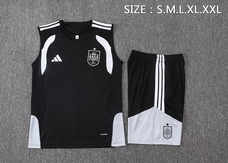 Completino Canottiera Spagna 26/27 Uomo Nero | Kit Allenamento - CalcioVivo