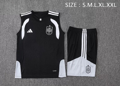 Completino Canottiera Spagna 26/27 Uomo Nero | Kit Allenamento - CalcioVivo