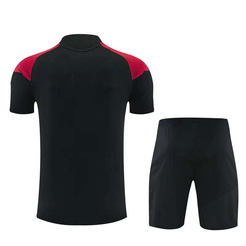 Completino Manica Corta Arsenal 26/27 Uomo Nero con inserti Fucsia | Kit Allenamento - CalcioVivo