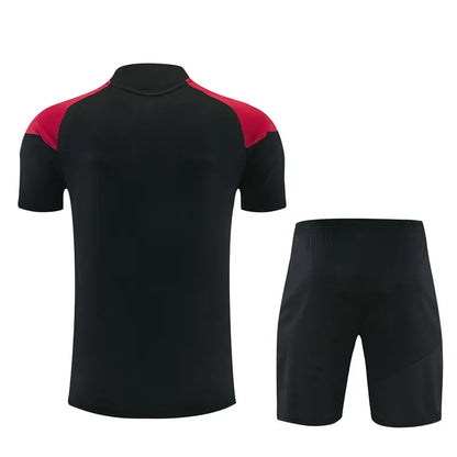 Completino Manica Corta Arsenal 26/27 Uomo Nero con inserti Fucsia | Kit Allenamento - CalcioVivo