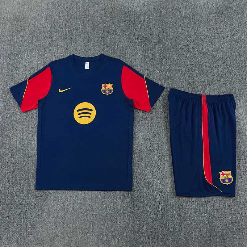 Completino Manica Corta Barcelona 26/27 Uomo Blu Navy | Kit Allenamento - CalcioVivo