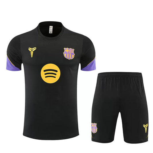 Completino Manica Corta Barcelona 26/27 Uomo Nero | Kit Allenamento - CalcioVivo