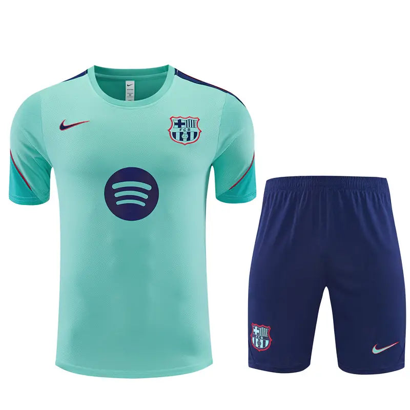 Completino Manica Corta Barcelona 26/27 Uomo Verde Acqua | Kit Allenamento - CalcioVivo