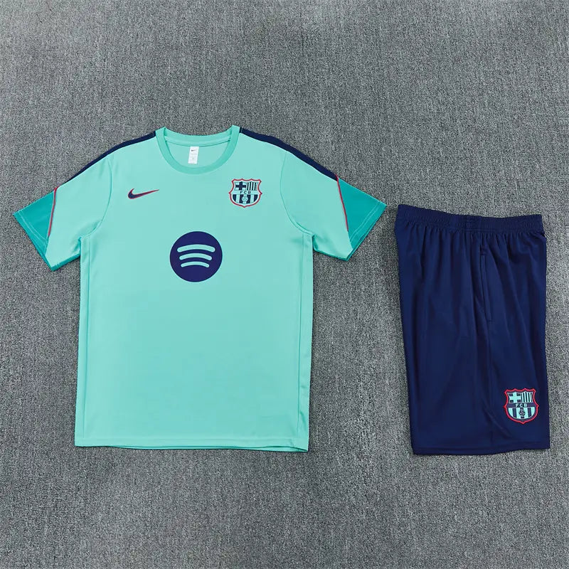 Completino Manica Corta Barcelona 26/27 Uomo Verde Acqua | Kit Allenamento - CalcioVivo
