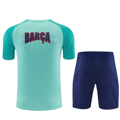 Completino Manica Corta Barcelona 26/27 Uomo Verde Acqua | Kit Allenamento - CalcioVivo