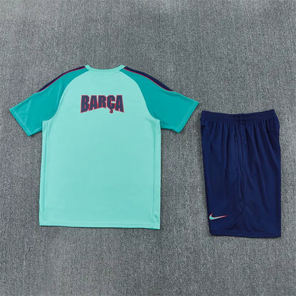 Completino Manica Corta Barcelona 26/27 Uomo Verde Acqua | Kit Allenamento - CalcioVivo