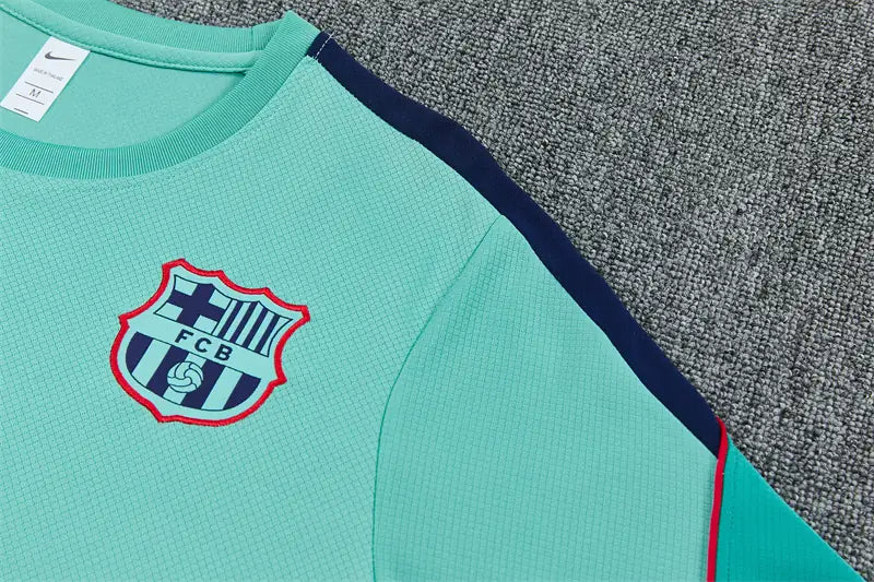 Completino Manica Corta Barcelona 26/27 Uomo Verde Acqua | Kit Allenamento - CalcioVivo