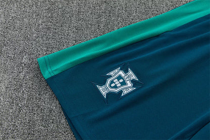 Completino Manica Corta Portogallo 2026 Uomo Blu Petrolio | Kit Allenamento