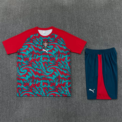 Completino Manica Corta Portogallo 2026 Uomo Rosso | Kit Allenamento