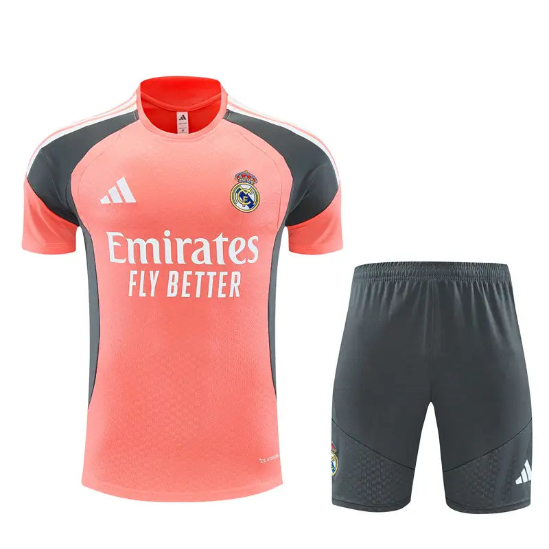 Completino Manica Corta Real Madrid 26/27 Uomo Arancione Corallo | Kit Allenamento - CalcioVivo