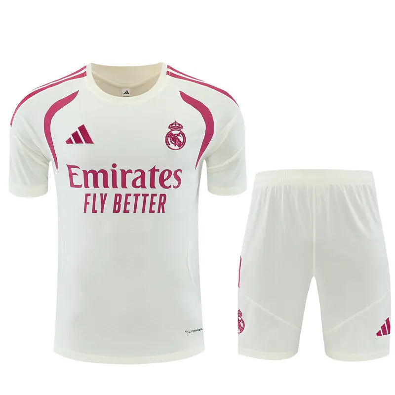 Completino Manica Corta Real Madrid 26/27 Uomo Bianco | Kit Allenamento - CalcioVivo
