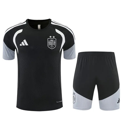 Completino Manica Corta Spagna 26/27 Uomo Nero | Kit Allenamento - CalcioVivo