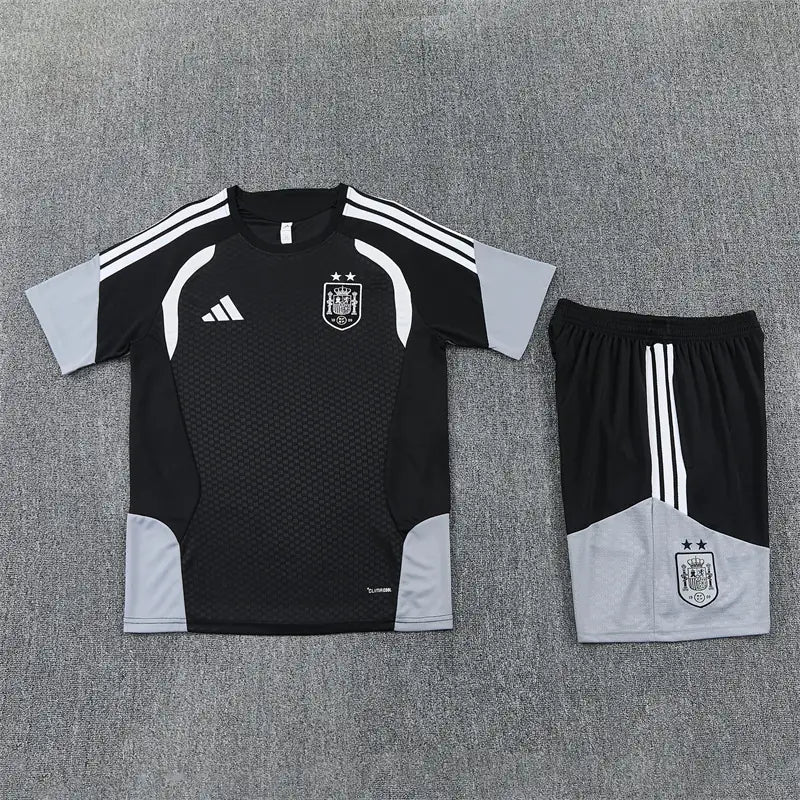Completino Manica Corta Spagna 26/27 Uomo Nero | Kit Allenamento - CalcioVivo