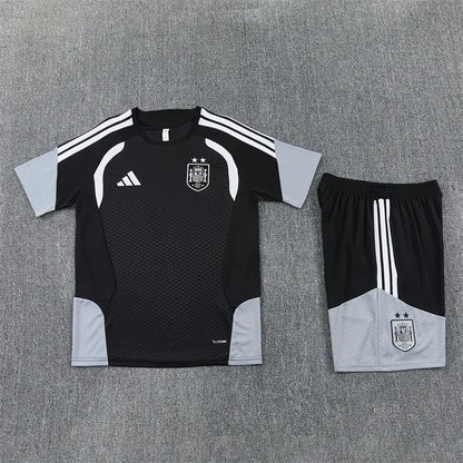 Completino Manica Corta Spagna 26/27 Uomo Nero | Kit Allenamento - CalcioVivo