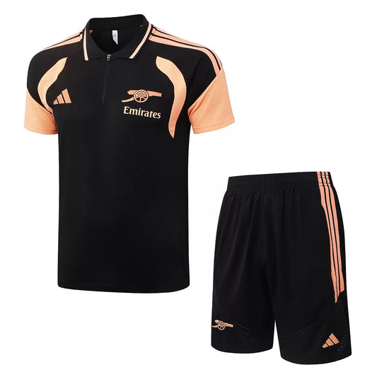 Completino Polo Arsenal 26/27 Uomo Nero/Arancione | Kit Allenamento - CalcioVivo