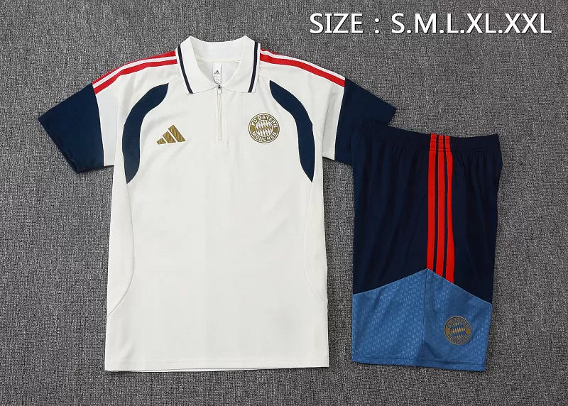 Completino Polo Bayern Munich 26/27 Uomo Bianco | Kit Allenamento