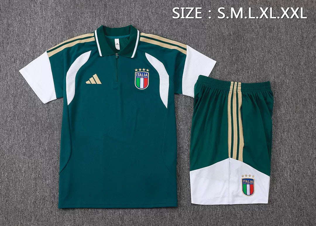 Completino Polo Italia 26/27 Uomo Verde | Kit Allenamento - CalcioVivo