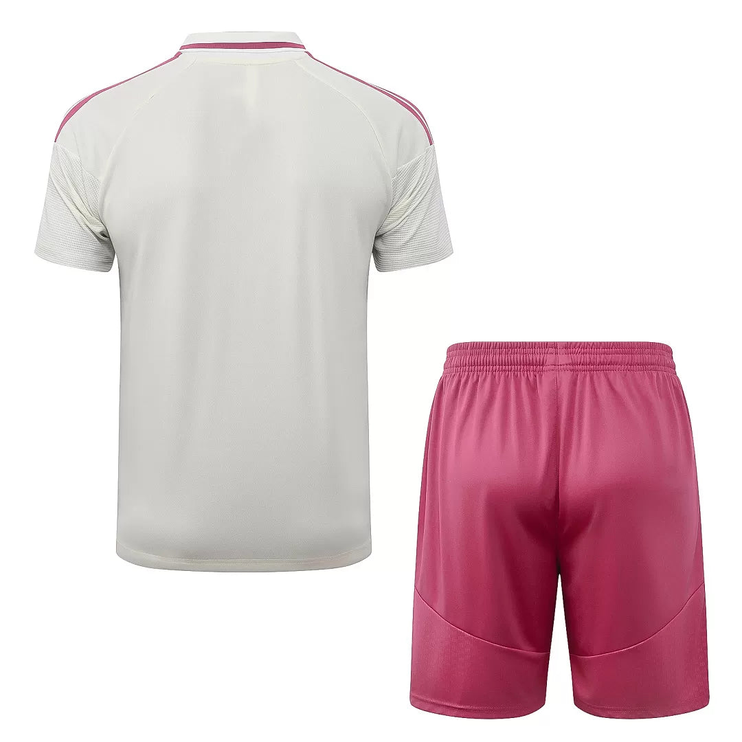 Completino Polo Real Madrid 26/27 Uomo Bianco e Rosa | Kit Allenamento - CalcioVivo