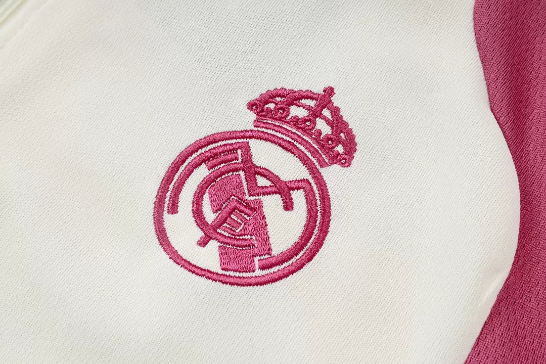 Completino Polo Real Madrid 26/27 Uomo Bianco e Rosa | Kit Allenamento - CalcioVivo