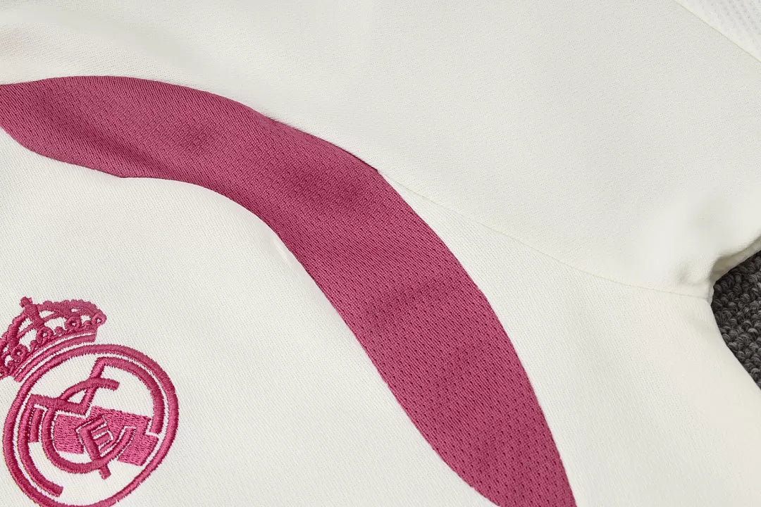 Completino Polo Real Madrid 26/27 Uomo Bianco e Rosa | Kit Allenamento - CalcioVivo