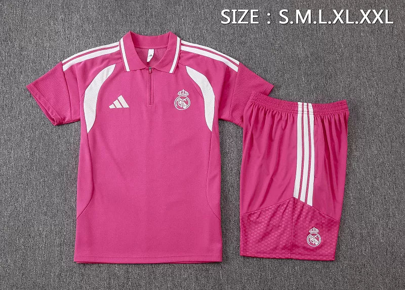 Completino Polo Real Madrid 26/27 Uomo Fucsia | Kit Allenamento - CalcioVivo