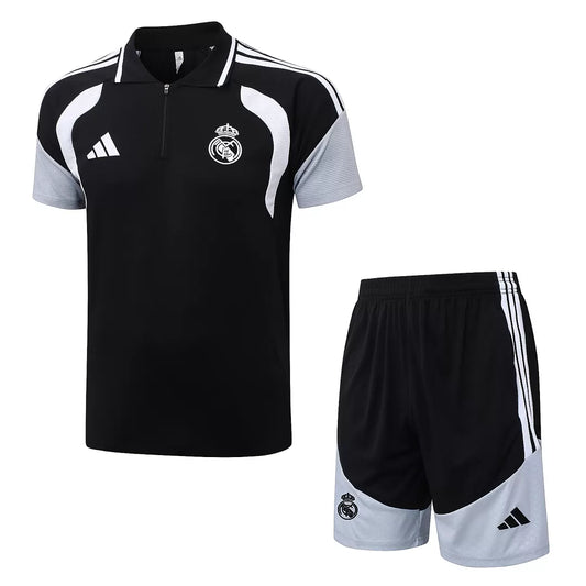 Completino Polo Real Madrid 26/27 Uomo Nero | Kit Allenamento - CalcioVivo