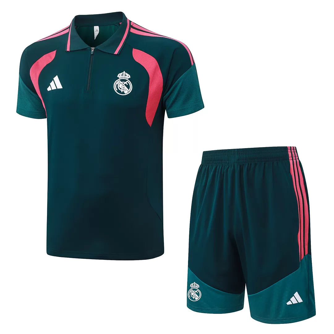 Completino Polo Real Madrid 26/27 Uomo Verde Petrolio | Kit Allenamento - CalcioVivo