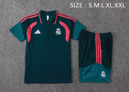 Completino Polo Real Madrid 26/27 Uomo Verde Petrolio | Kit Allenamento - CalcioVivo