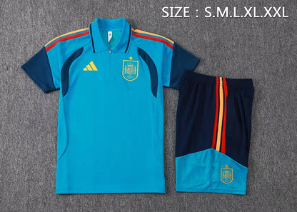 Completino Polo Spagna 2026 Uomo Azzurro | Kit Allenamento