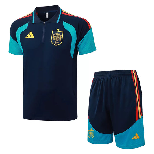 Completino Polo Spagna 2026 Uomo Blu Navy | Kit Allenamento - CalcioVivo