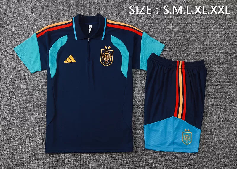 Completino Polo Spagna 26/27 Uomo Blu Navy | Kit Allenamento - CalcioVivo