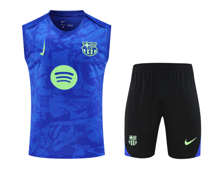 Kit Tank Top + Shorts Barcelona Blue/Black Training 25/26