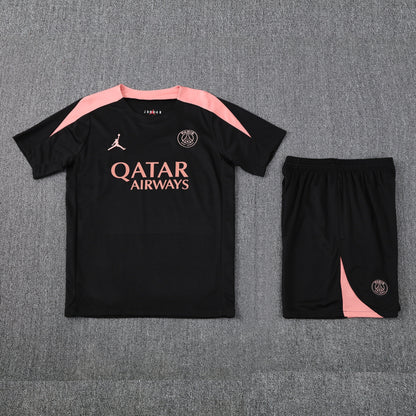 PSG Black/Pink Training Shirt + Shorts Kit 25/26
